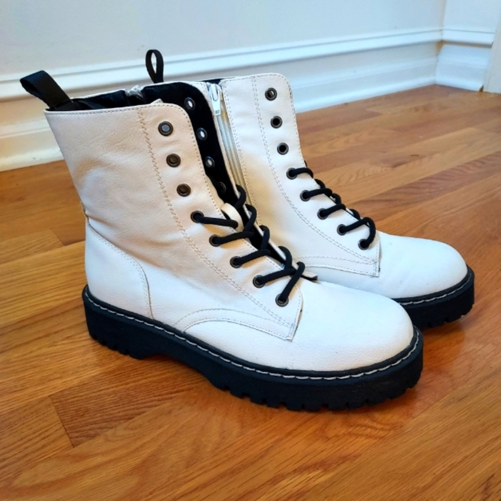 Sincerely Jules Harley Combat Moto Ankle Boots Size 8.5